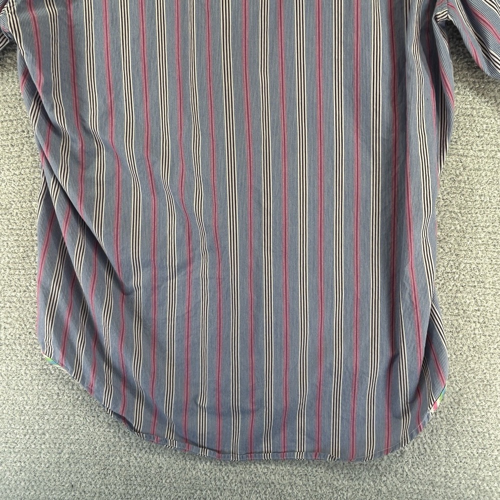 Robert Graham Jeans Button Up Shirt Mens Large Striped Embroidered Diamonds - Picture 10 of 16